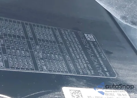 2020 Land Rover Range Rover Velar P340 R-Dynamic S z USA, uszkodzony, nr VIN SALYK2FV9LA256169